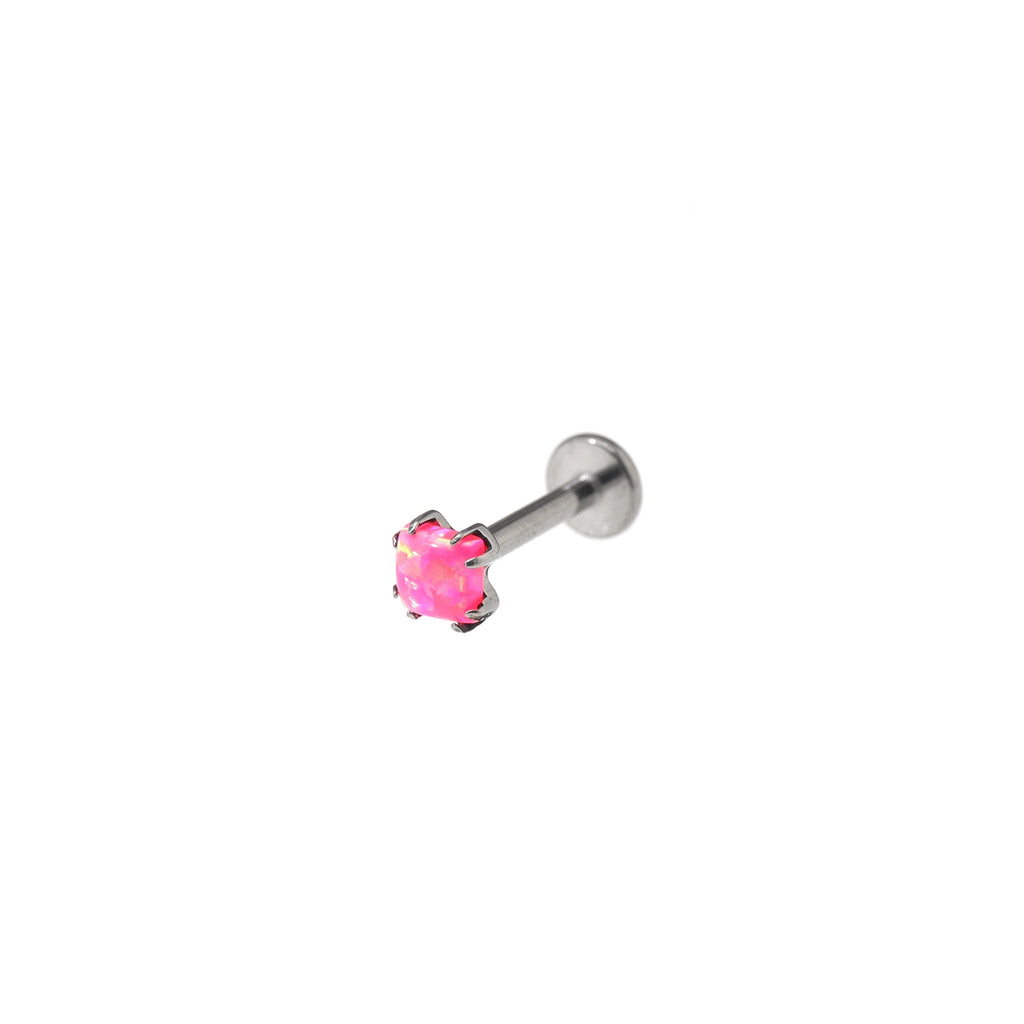 Square CZ Titanium Internally Threaded Labret Stud