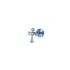 Mini Crystal Cross Titanium Ear Studs