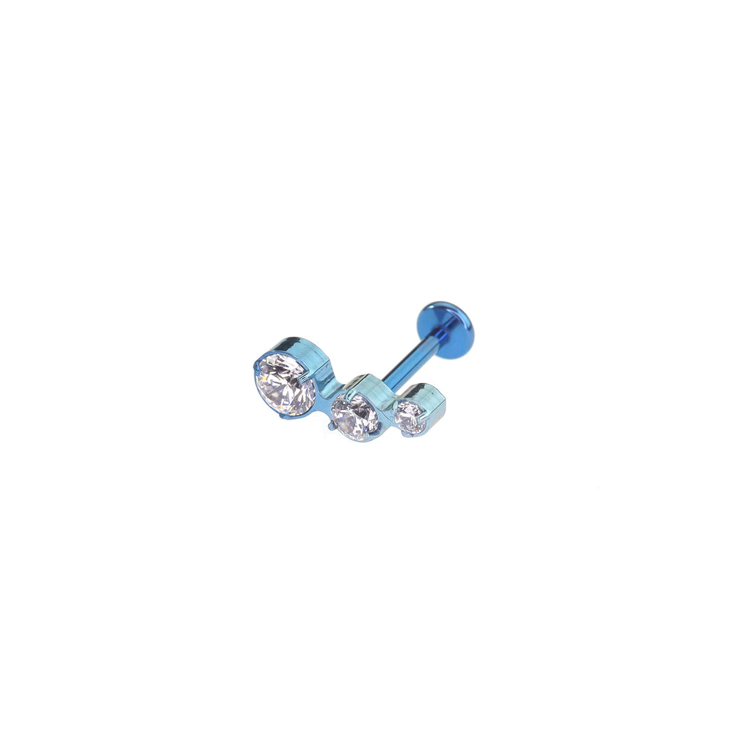 Gradient Triple CZ Circle Titanium Ear Studs