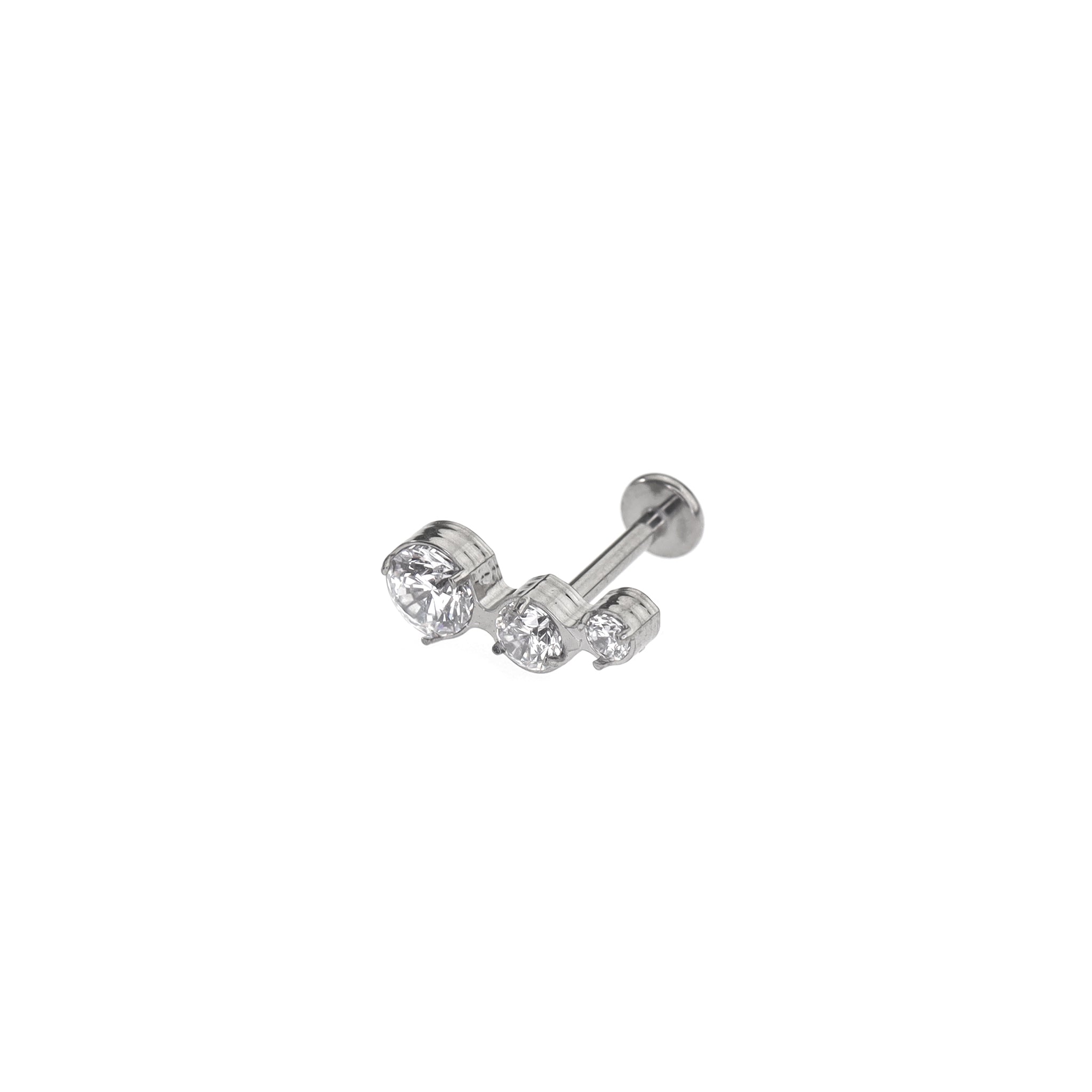 Gradient Triple CZ Circle Titanium Ear Studs