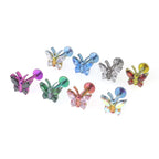 Rainbow CZ Butterfly Internally Threaded Titanium Ear Studs