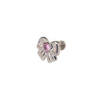 Cute Heart CZ Bow Titanium Ear Studs
