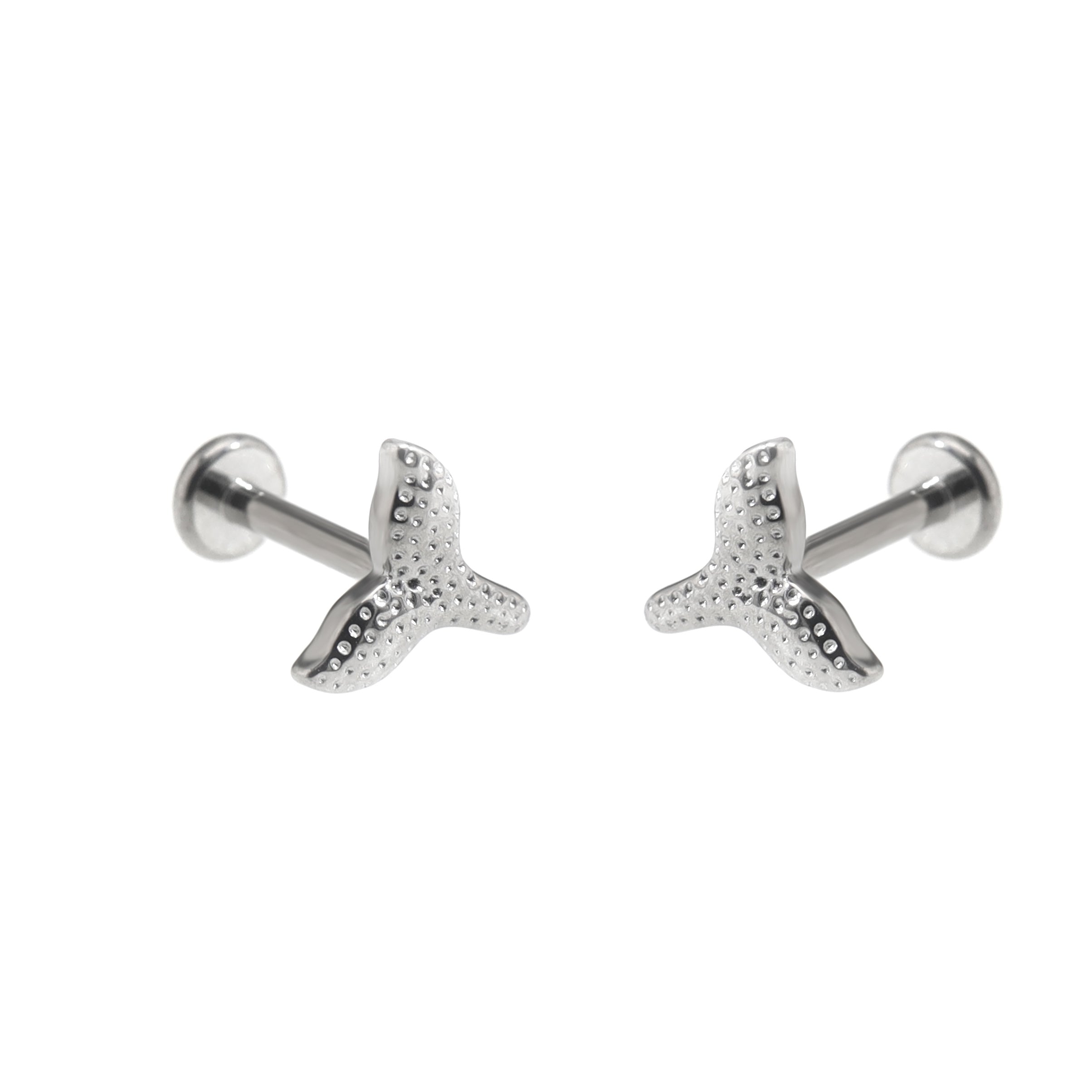 Fishtail Internally Threaded Stainless Steel Ear Studs