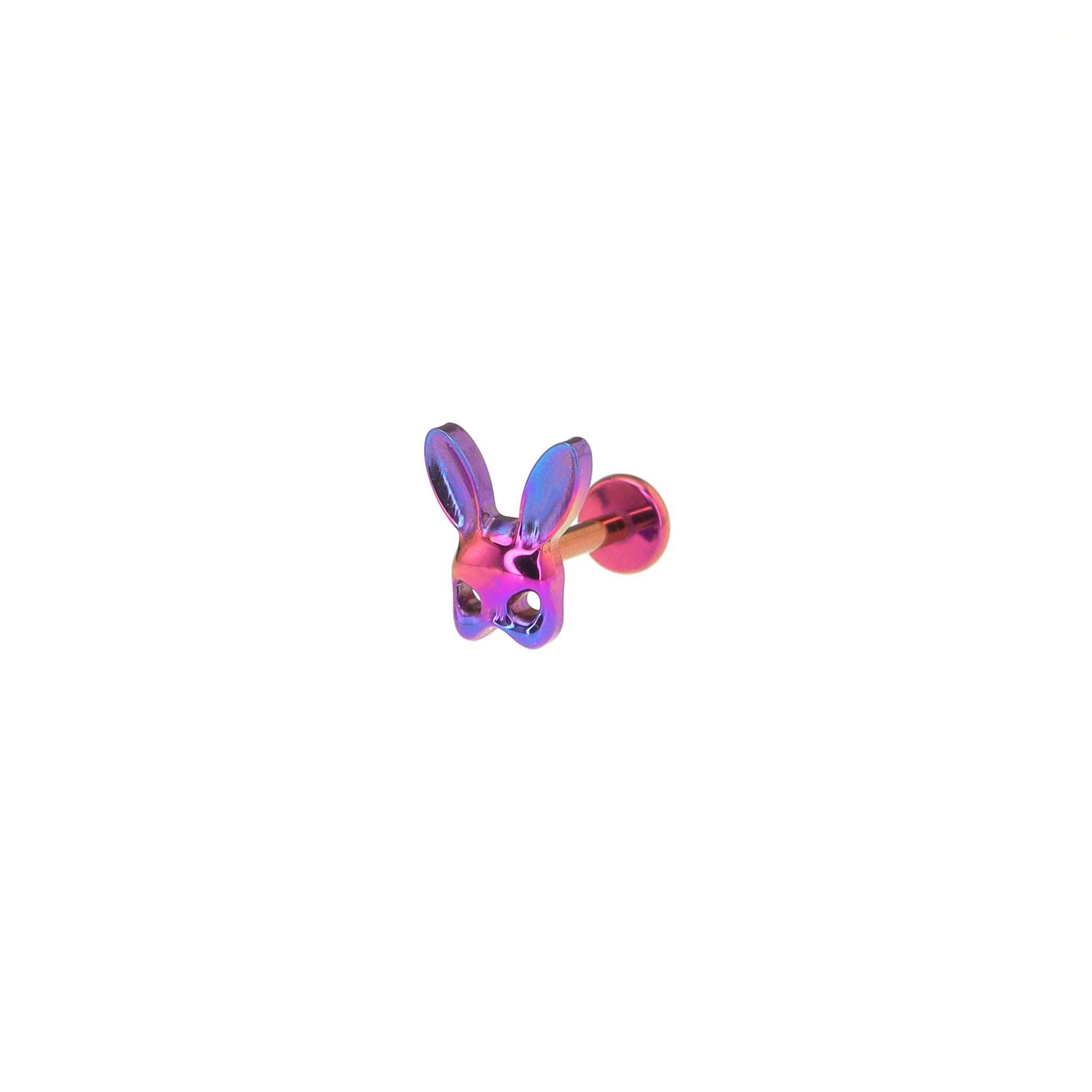 Mask Rabbit Internally Threaded Titanium Ear Studs