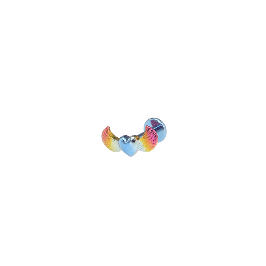 Heart Wing Cherub Titanium Ear Studs