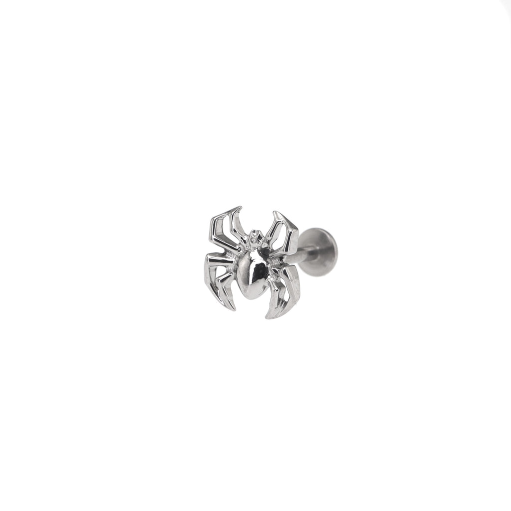 3D Engraved Spider Titanium Ear Studs
