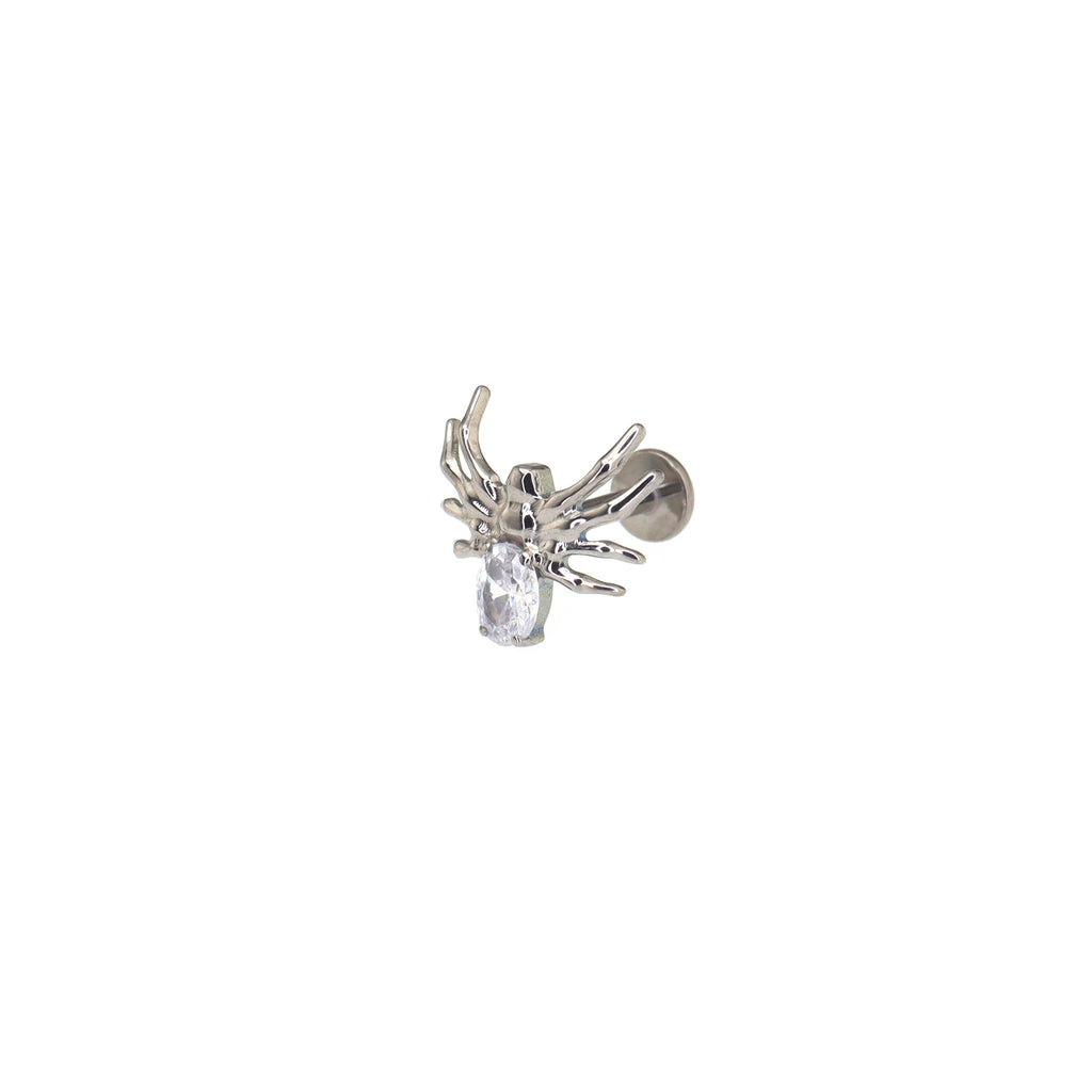 Crystal Spider Titanium Ear Studs