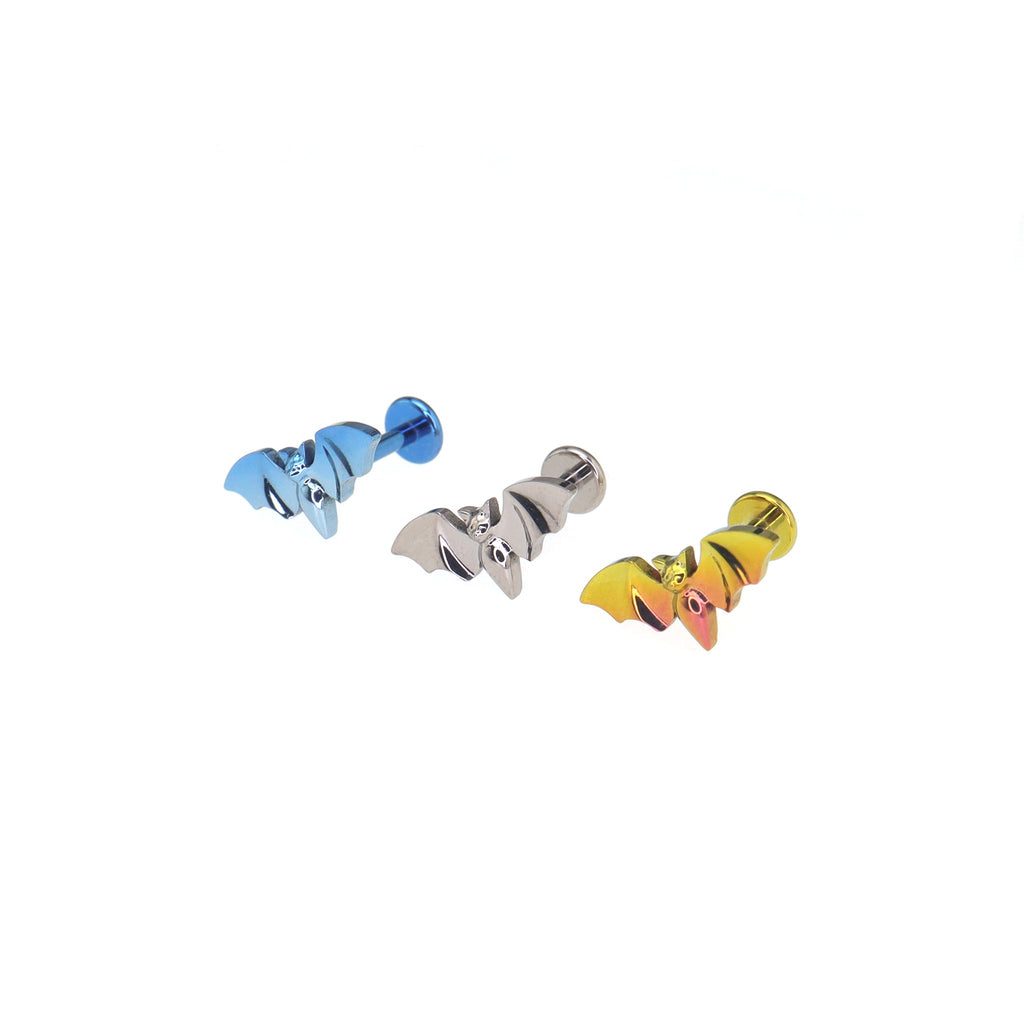 Mini Bat Internally Threaded Titanium Ear Studs
