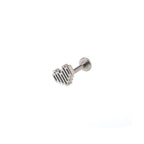 Engraved Heart Internally Threaded Stainless Steel Ear Studs