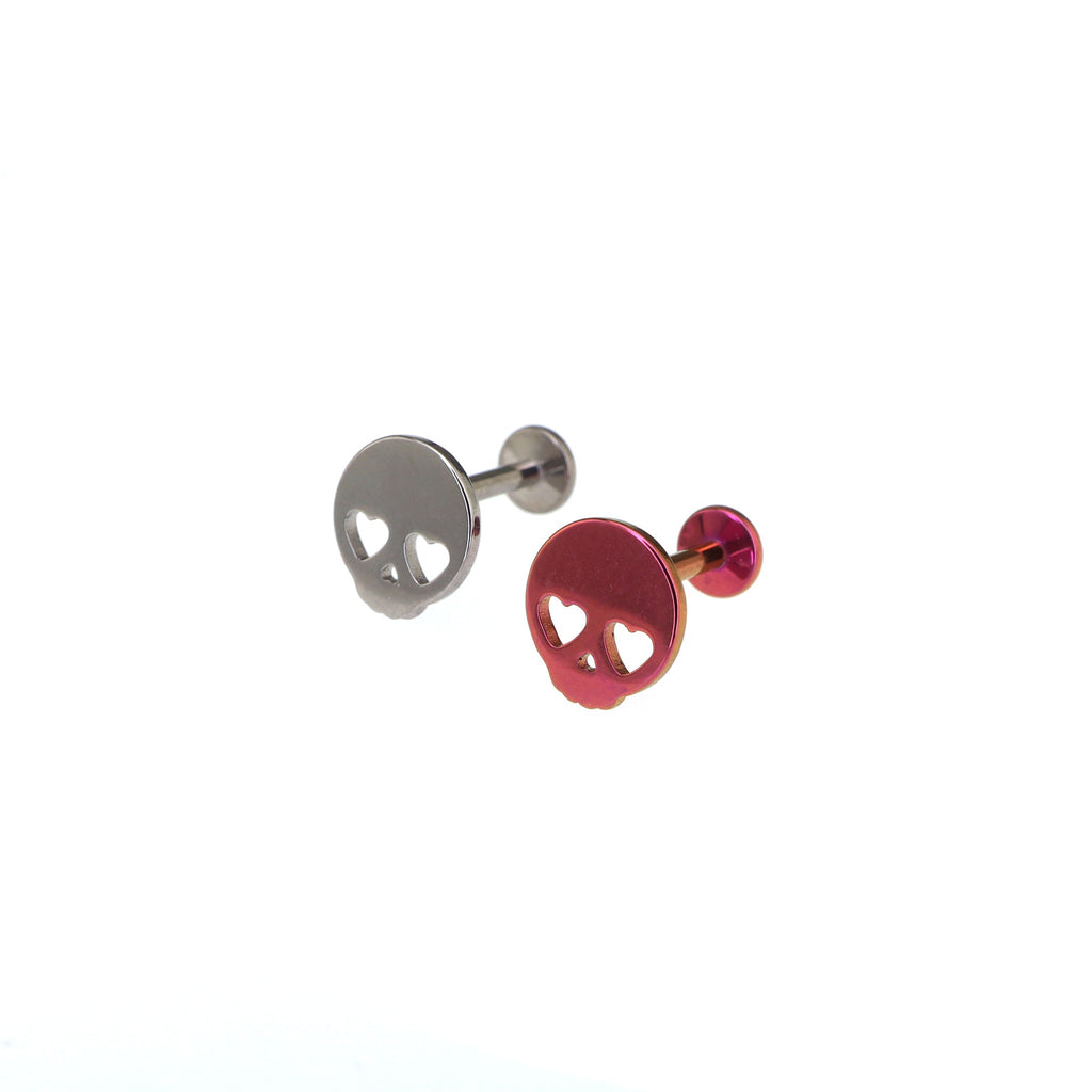Sweetheart Skeleton Titanium Ear Studs