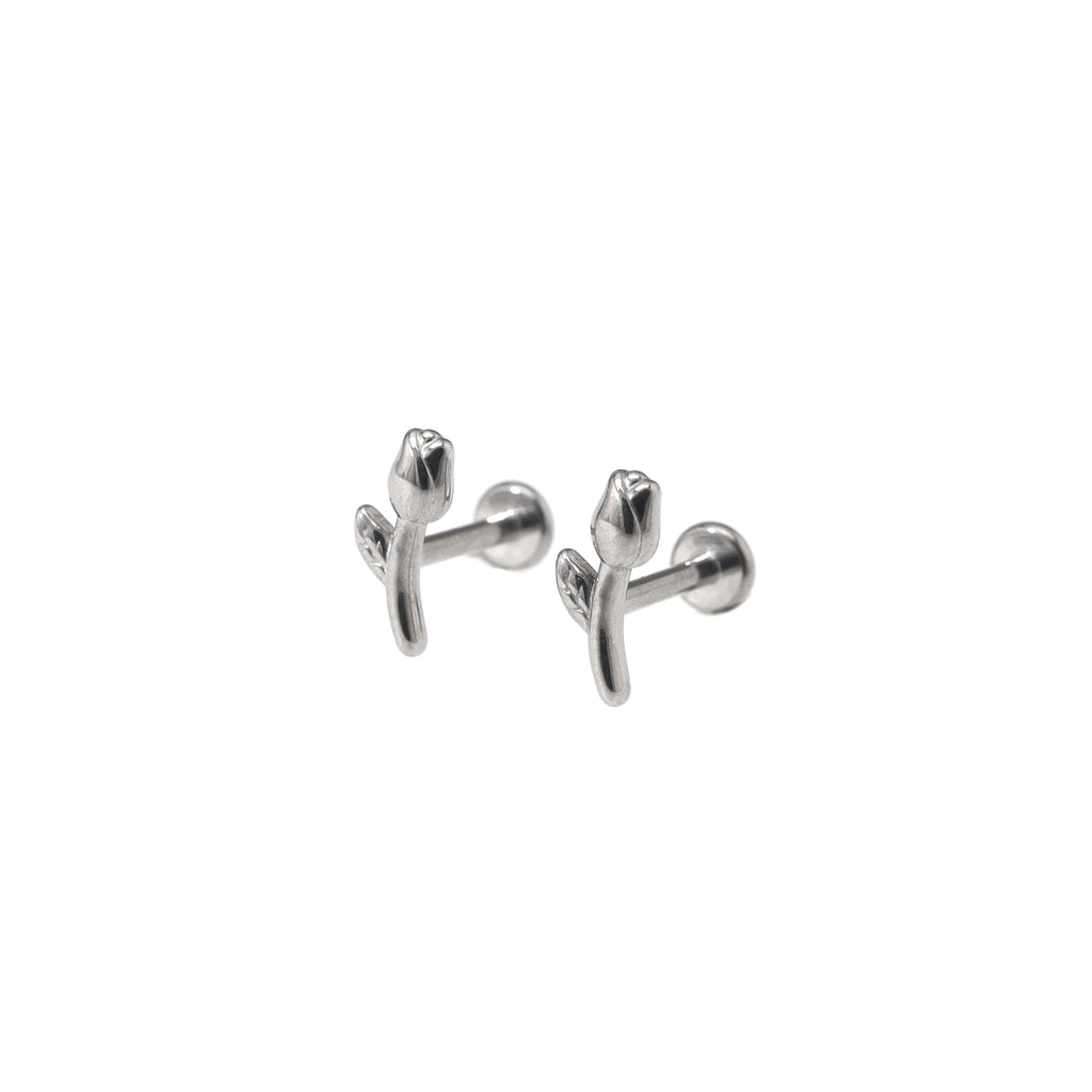 Tulip Internally Threaded Stainless Steel Ear Studs