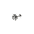 Rose Internally Threaded Stainless Steel Ear Studs