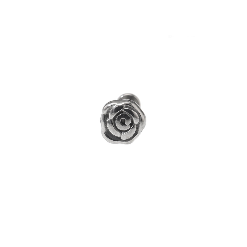 Rose Internally Threaded Stainless Steel Ear Studs