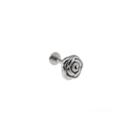 Rose Internally Threaded Stainless Steel Ear Studs