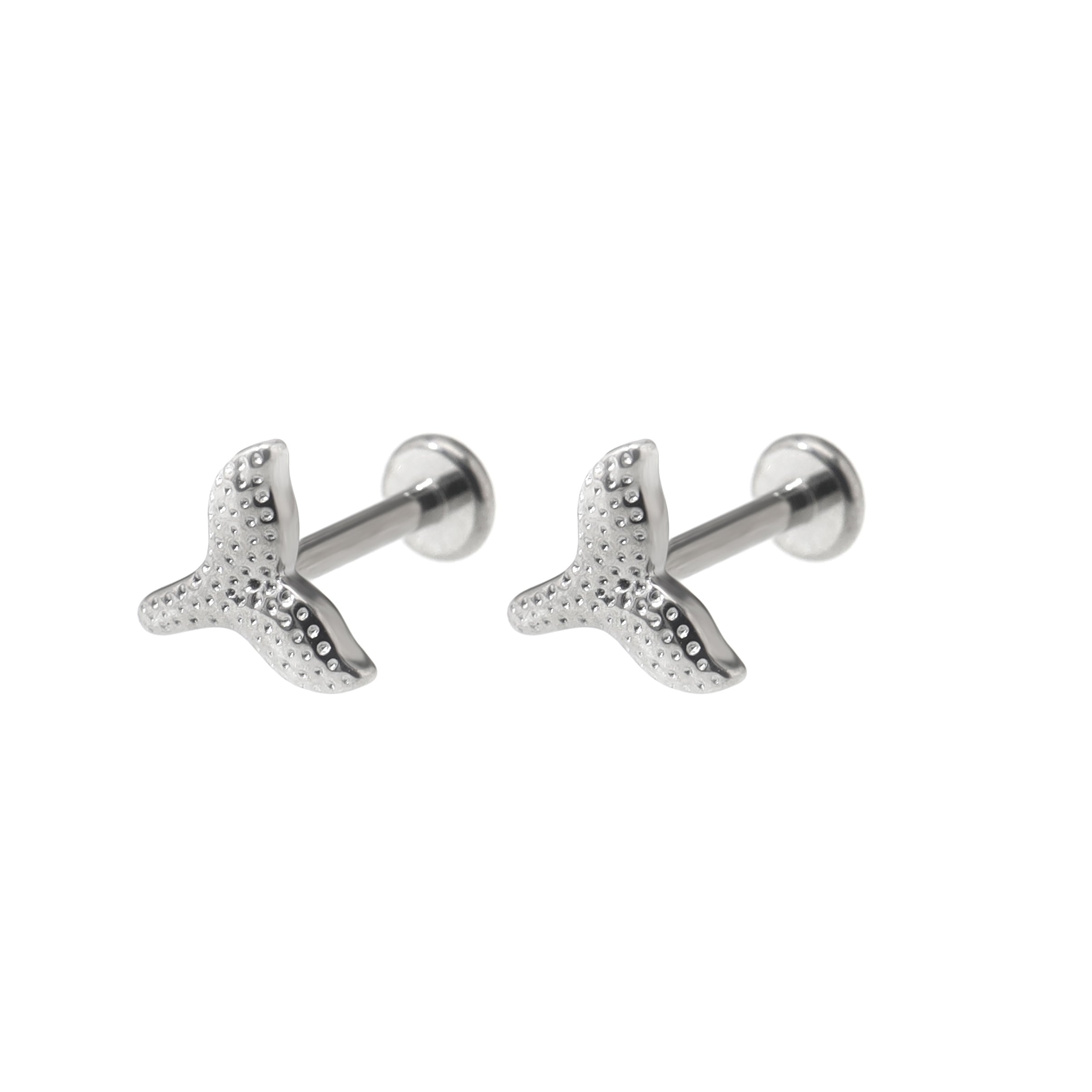 Fishtail Internally Threaded Stainless Steel Ear Studs