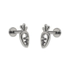 Carrot Internally Threaded Stainless Steel Ear Studs