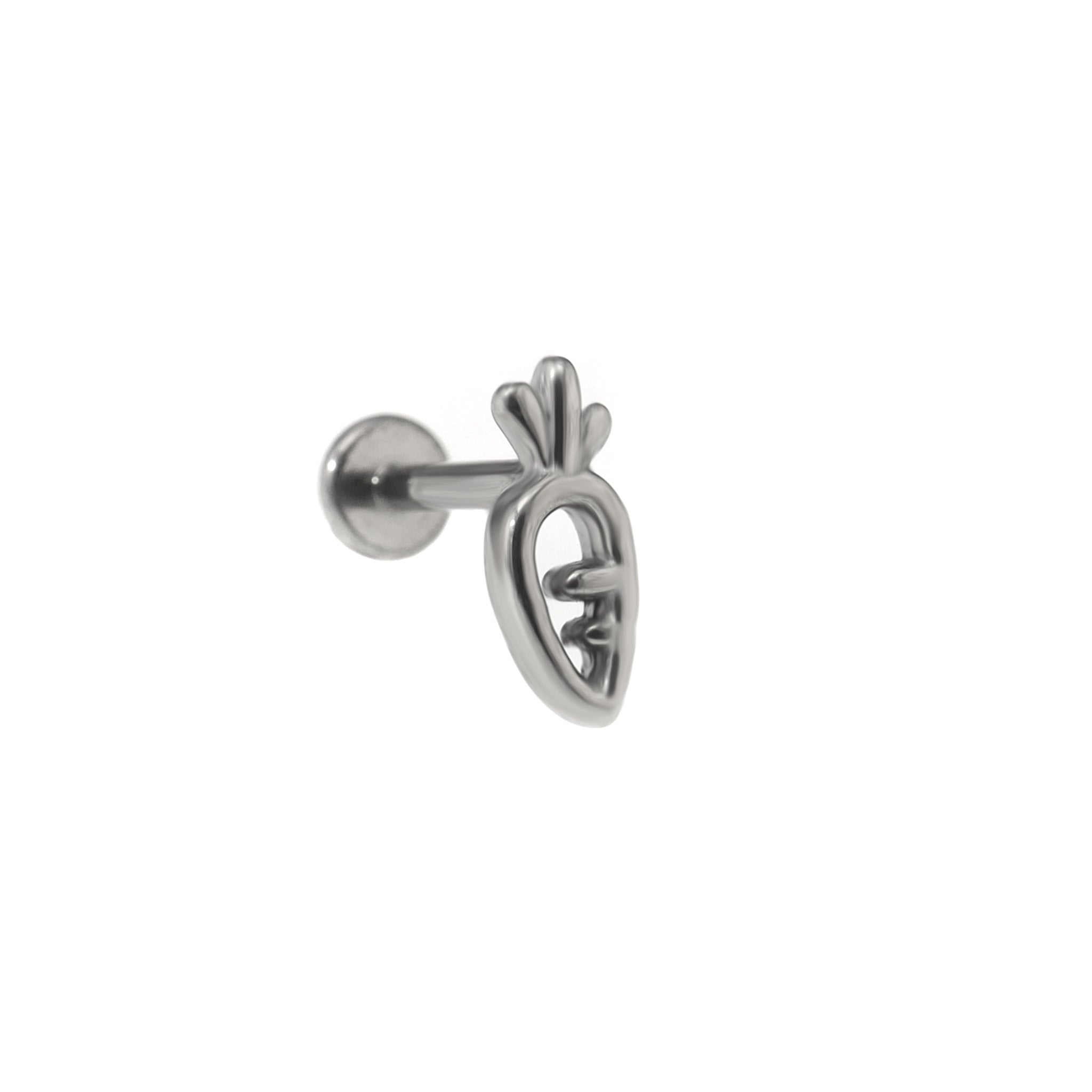 Carrot Internally Threaded Stainless Steel Ear Studs