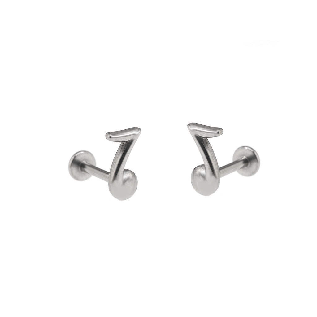 Music Note Series Internally Threaded Stainless Steel Ear Studs