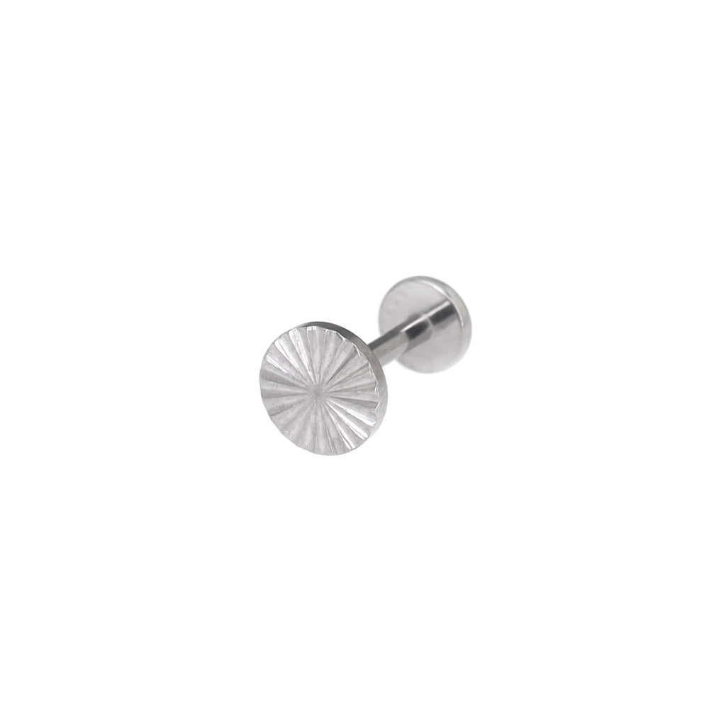 Engraved Line Circle Titanium Ear Studs