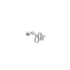 3D Cute Snake Stainless Steel Internally Threaded Ear Studs