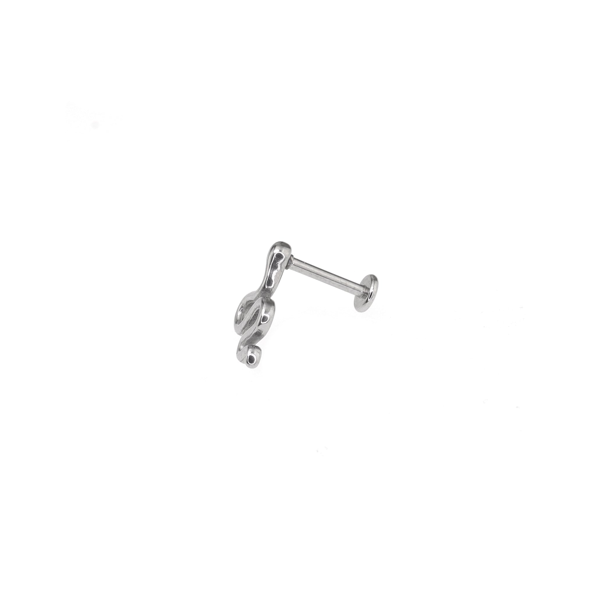 3D Cute Snake Stainless Steel Internally Threaded Ear Studs