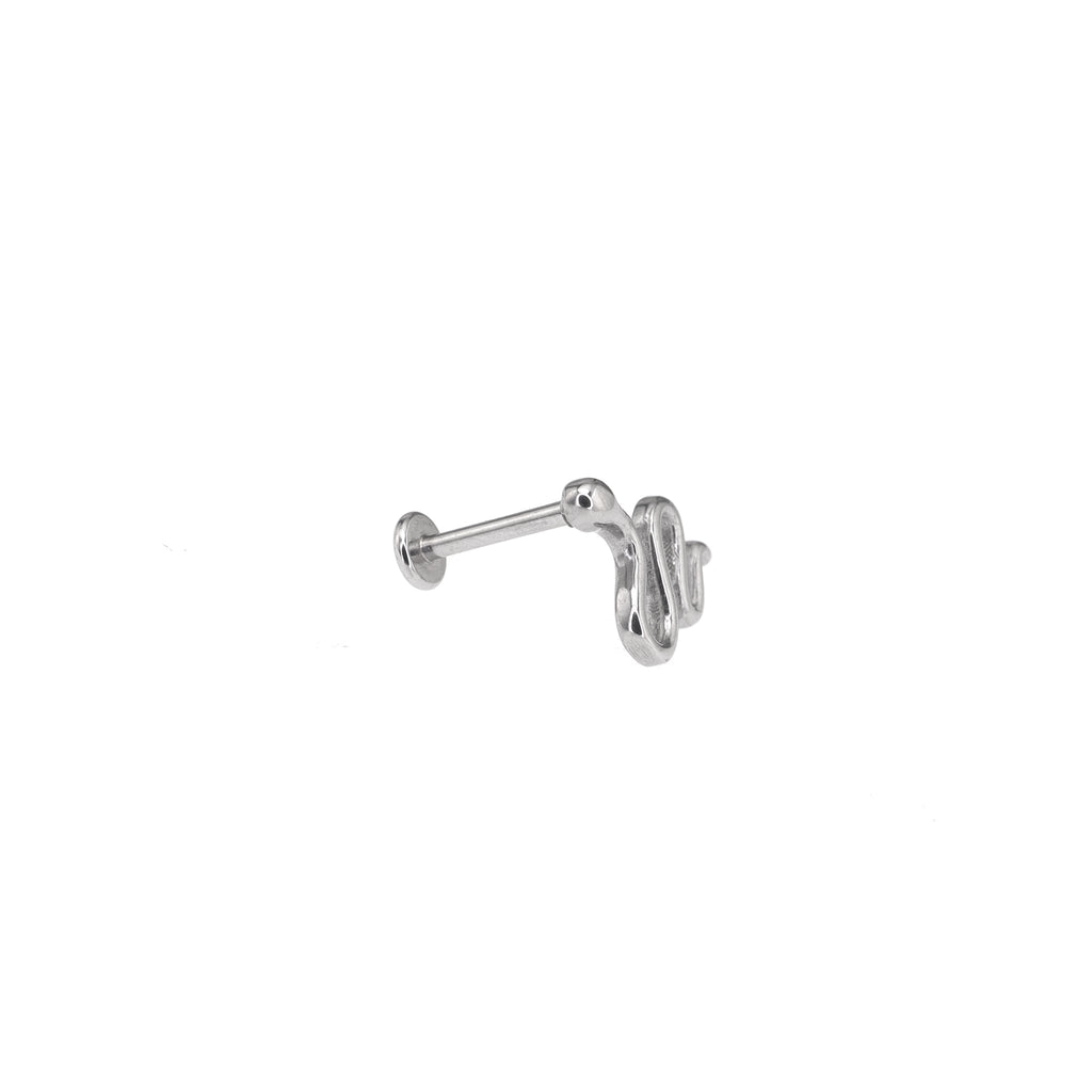 3D Cute Snake Stainless Steel Internally Threaded Ear Studs