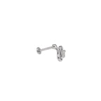 3D Cute Snake Stainless Steel Internally Threaded Ear Studs