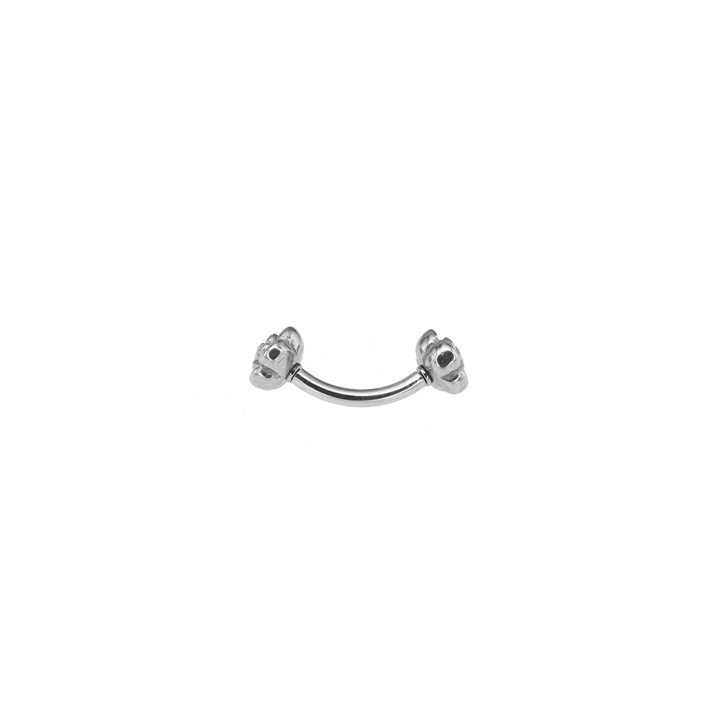 Double Rose Internally Threaded Stainless Steel Brow Studs