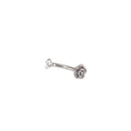 Single Rose & CZ Internally Threaded Stainless Steel Brow Studs