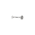 Single Rose & CZ Internally Threaded Stainless Steel Brow Studs