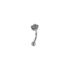Single Rose & Ball Internally Threaded Stainless Steel Brow Studs