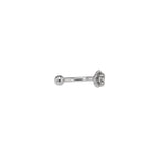 Single Rose & Ball Internally Threaded Stainless Steel Brow Studs