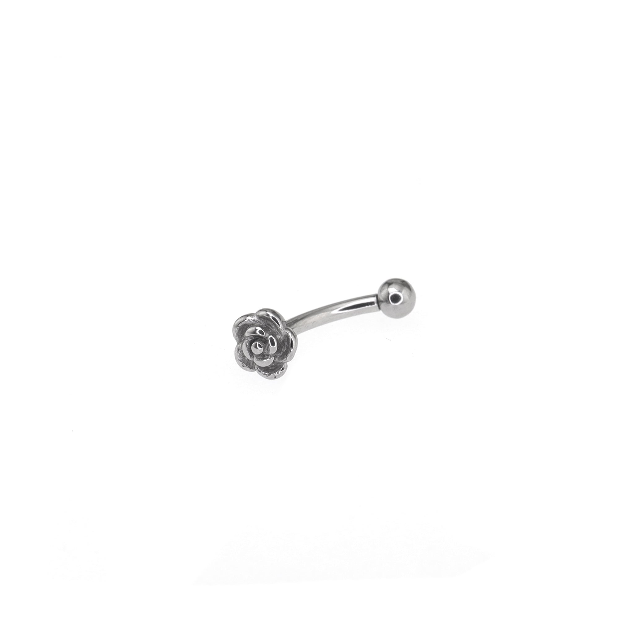 Single Rose & Ball Internally Threaded Stainless Steel Brow Studs