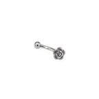Single Rose & Ball Internally Threaded Stainless Steel Brow Studs
