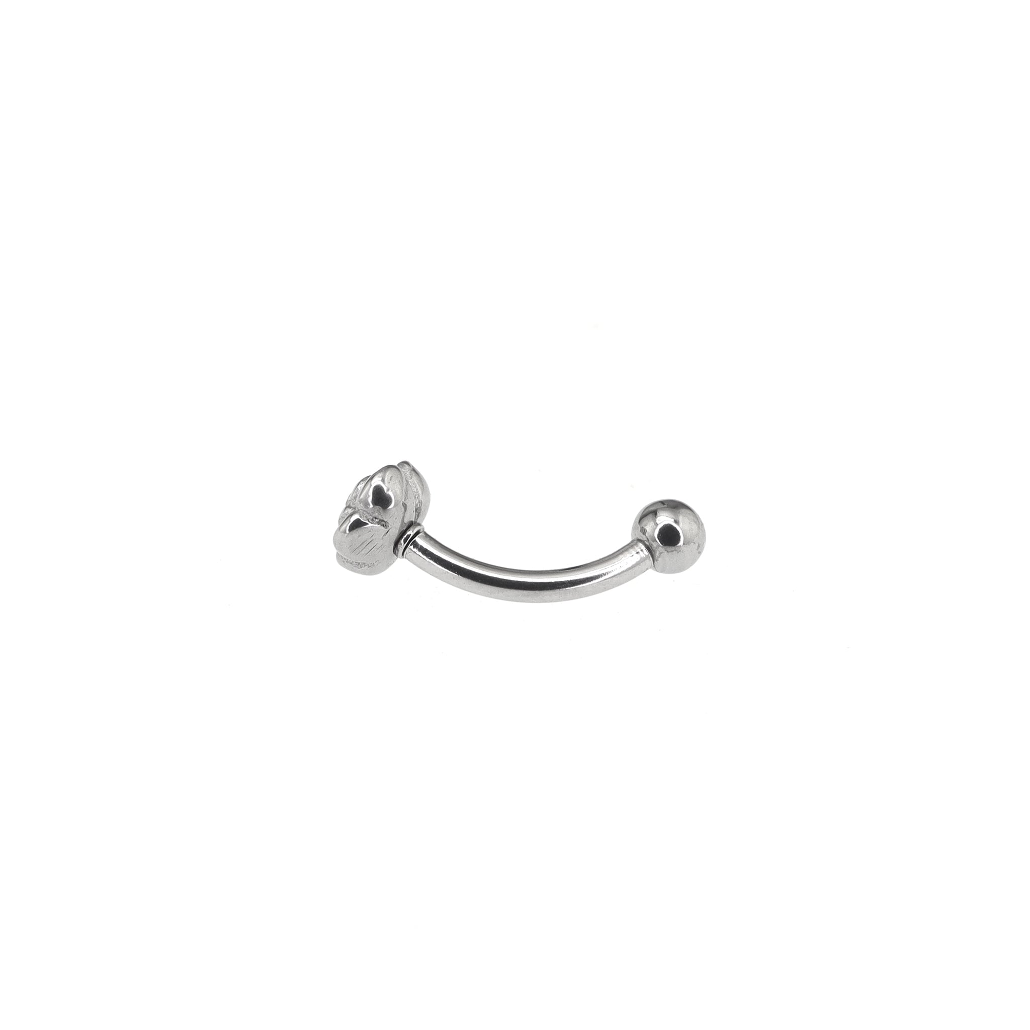 Single Rose & Ball Internally Threaded Stainless Steel Brow Studs