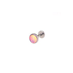Resin Colorful Oil Slick Internally Threaded Stainless Steel Lip Ring