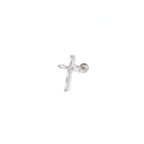 CZ Cross Stainless Steel Ear Studs