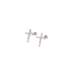 CZ Cross Stainless Steel Ear Studs