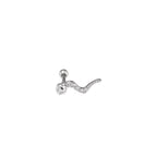 CZ Curved Serpent Stainless Steel Ear Studs