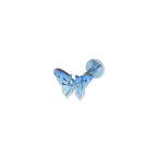 Engraved Butterfly Internally Threaded Titanium Ear Studs