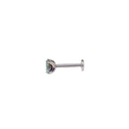 High Shine Green Moissanite Internally Threaded Titanium Stud
