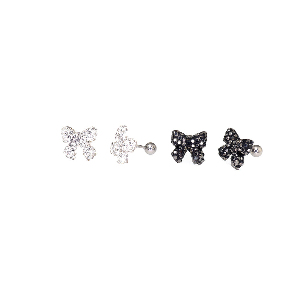 Full CZ Bow Ear Stud