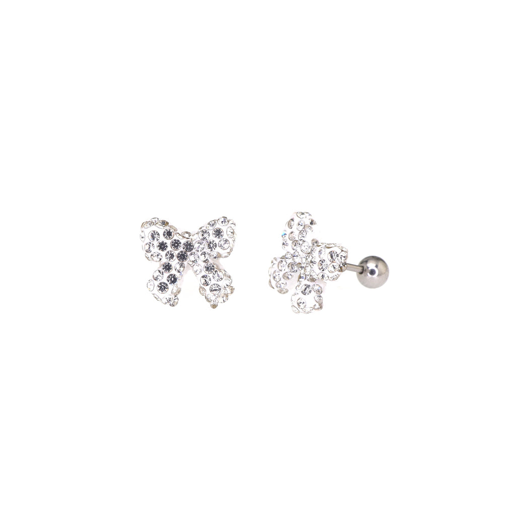 Full CZ Bow Ear Stud