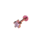 3D CZ Pentagram Titanium Ear Studs