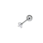 20G Thin Gauge Prong-Set CZ Titanium Ear Studs