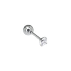 20G Thin Gauge Prong-Set CZ Titanium Ear Studs