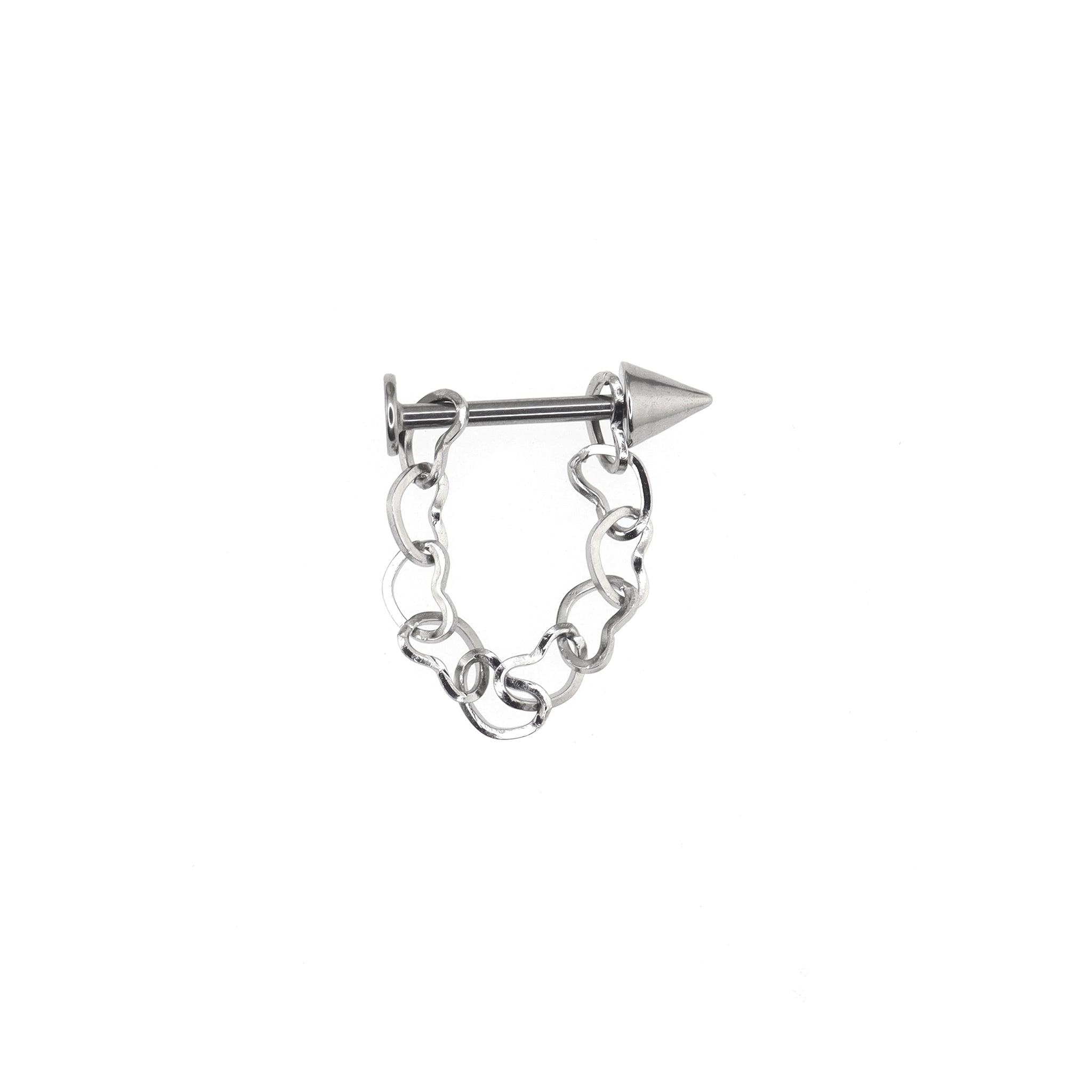 Heart Chain Spike stainless steel Lip Stud