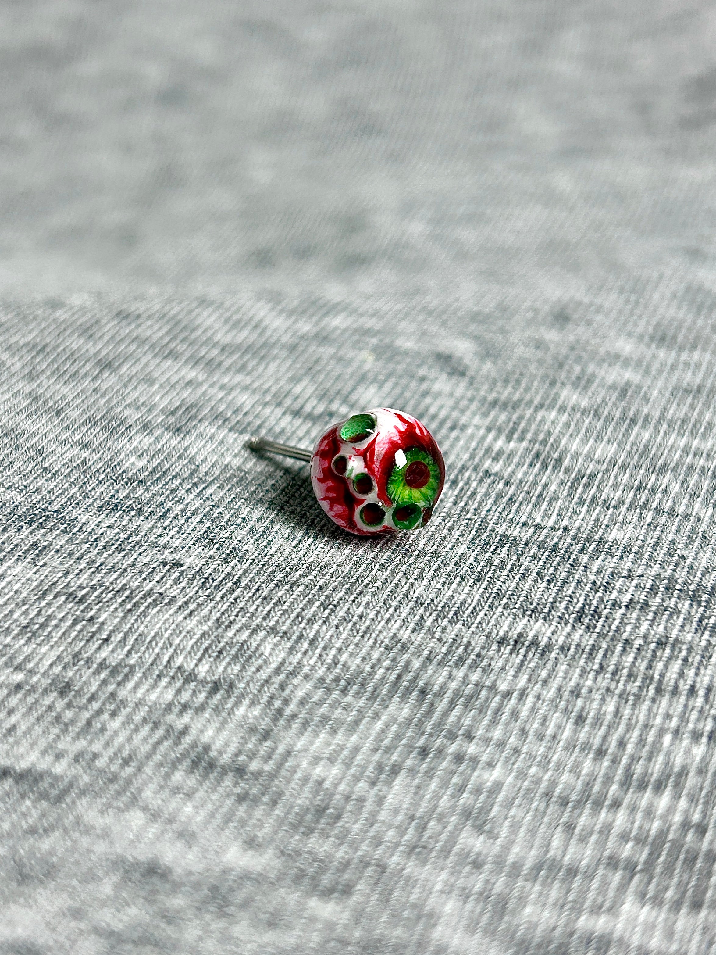 Cthulhu Eye - Duplex Iris | Ear/Lip/Tongue Studs - Cthulhu Eye - Duplex Iris | Ear/Lip/Tongue Studs - Crimson / Flat-Back（Default） / 4mm by CRUXJEWELRY