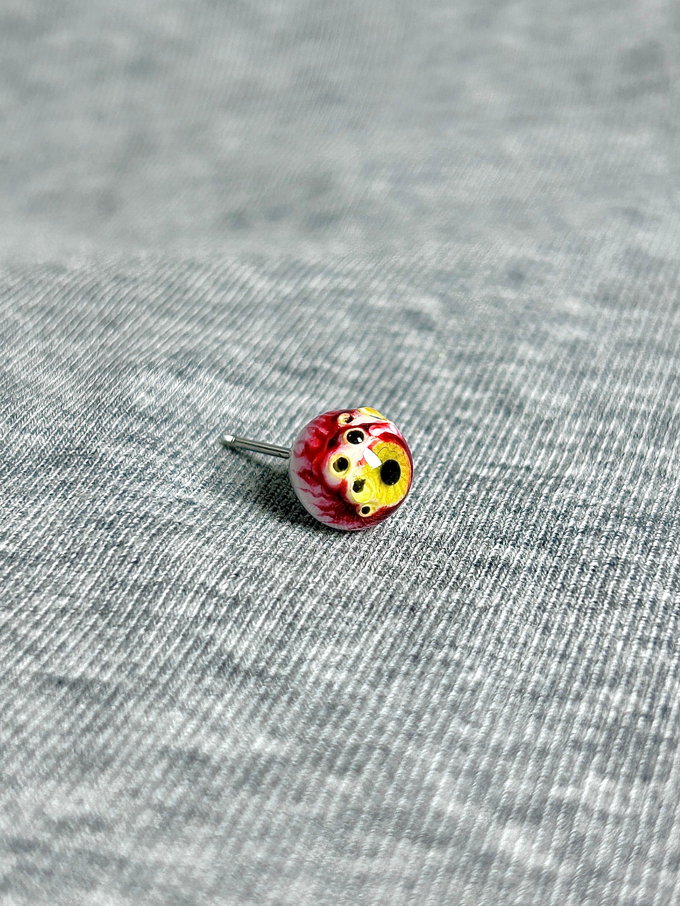 Cthulhu Eye - CandyGaze | Ear/Lip/Tongue Studs - Cthulhu Eye - CandyGaze | Ear/Lip/Tongue Studs - Lustrous Lollipop / Flat-Back（Default） / 4mm by CRUXJEWELRY