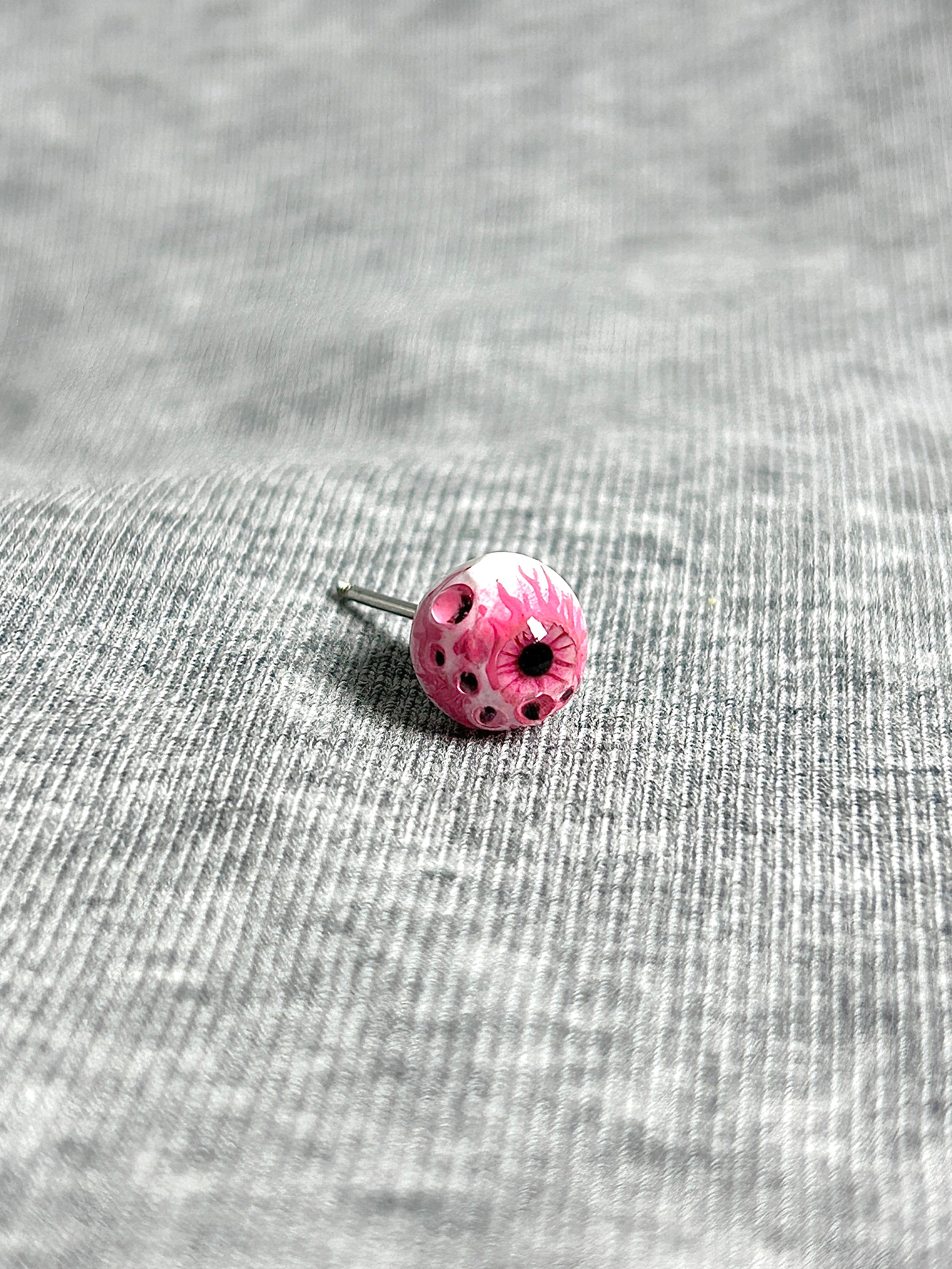 Cthulhu Eye - CandyGaze | Ear/Lip/Tongue Studs - Cthulhu Eye - CandyGaze | Ear/Lip/Tongue Studs - Kaleido Taffy / Flat-Back（Default） / 4mm by CRUXJEWELRY